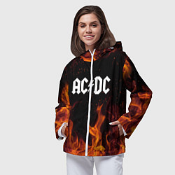 Ветровка с капюшоном женская AC DC, цвет: 3D-белый — фото 2