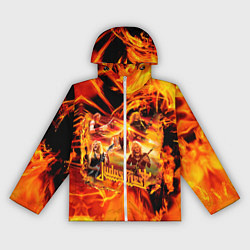 Ветровка с капюшоном женская Judas Priest, цвет: 3D-белый
