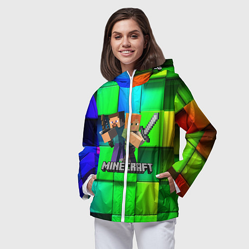 Женская ветровка MINECRAFT / 3D-Белый – фото 3