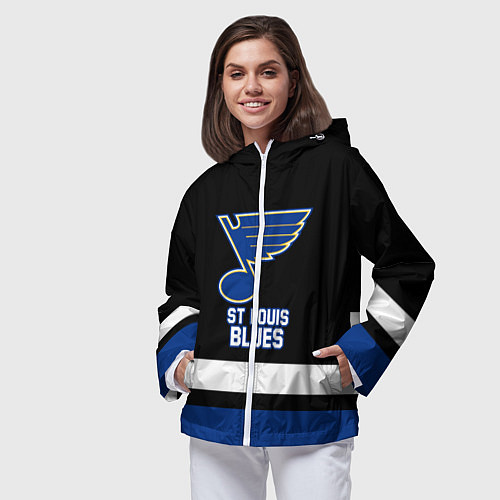 Женская ветровка Сент-Луис Блюз / 3D-Белый – фото 3