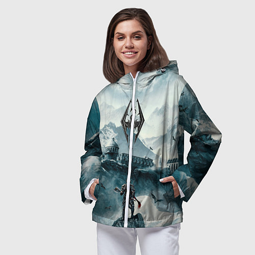 Женская ветровка Skyrim Warrior / 3D-Белый – фото 3