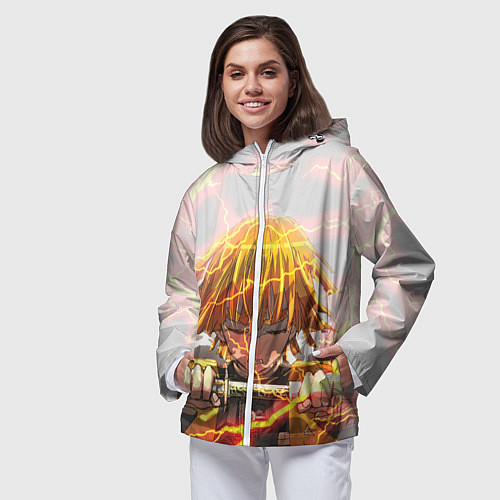 Женская ветровка KIMETSU NO YAIBA / 3D-Белый – фото 3