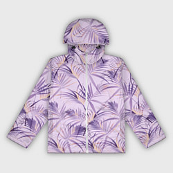 Ветровка с капюшоном женская Листья, цвет: 3D-белый