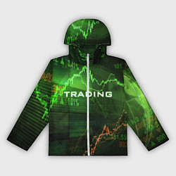 Ветровка с капюшоном женская Трейдинг 03, цвет: 3D-белый