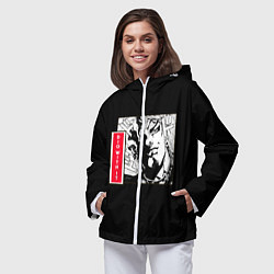 Ветровка с капюшоном женская Jojos bizarre adventure Dio, цвет: 3D-белый — фото 2