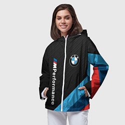 Ветровка с капюшоном женская BMW M PERFORMANCE, цвет: 3D-белый — фото 2