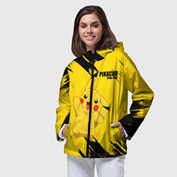Ветровка с капюшоном женская PIKACHU: PIKA PIKA, цвет: 3D-черный — фото 2