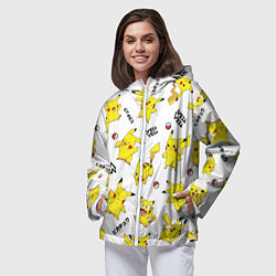Ветровка с капюшоном женская ПИКАЧУ, цвет: 3D-белый — фото 2
