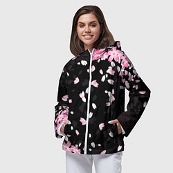 Ветровка с капюшоном женская САКУРА, цвет: 3D-белый — фото 2