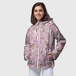 Ветровка с капюшоном женская САКУРА, цвет: 3D-белый — фото 2