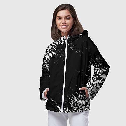 Женская ветровка БЕЛЫЕ ЧЕРЕПА / 3D-Белый – фото 3