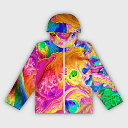 Ветровка с капюшоном женская TIE DYE, цвет: 3D-белый
