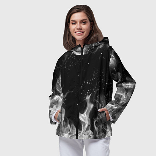 Женская ветровка БЕЛЫЙ ОГОНЬ / 3D-Черный – фото 3