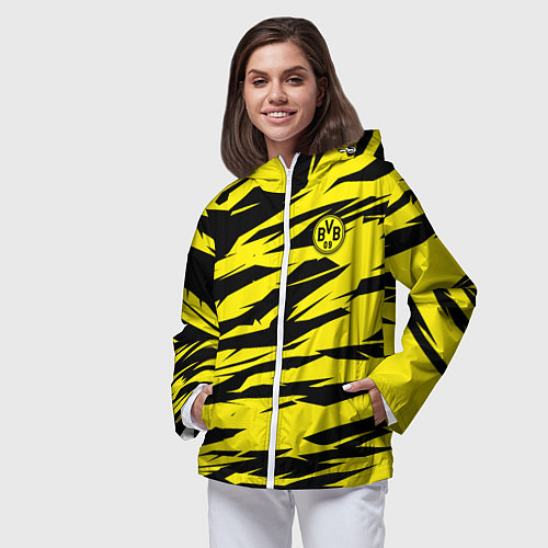 Женская ветровка FC Borussia / 3D-Белый – фото 3