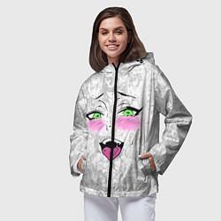 Ветровка с капюшоном женская Ахегао, цвет: 3D-черный — фото 2