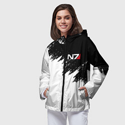 Ветровка с капюшоном женская MASS EFFECT N7, цвет: 3D-черный — фото 2
