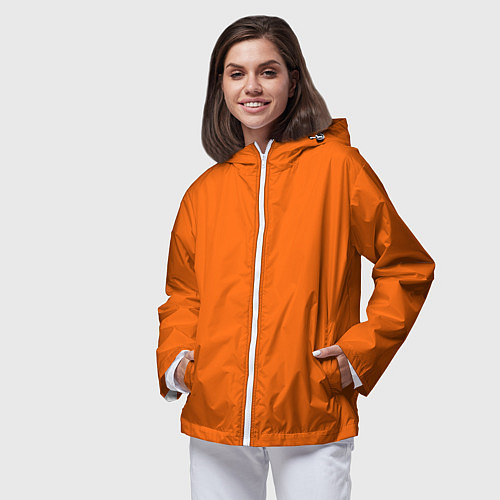 Женская ветровка Цвет апельсиновая корка / 3D-Белый – фото 3