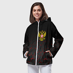 Ветровка с капюшоном женская РОССИЯ, цвет: 3D-белый — фото 2