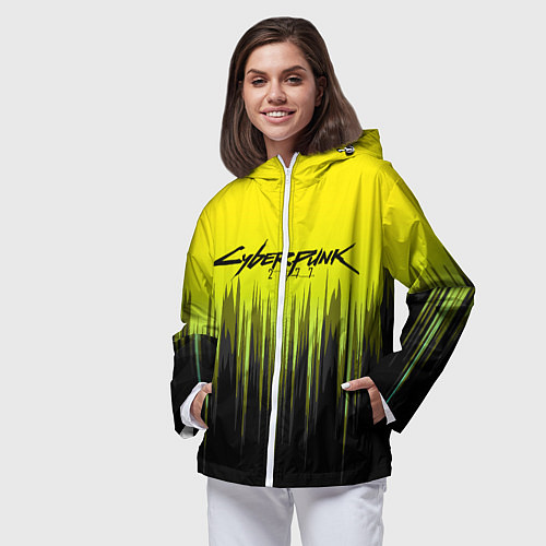 Женская ветровка CYBERPUNK 2077 / 3D-Белый – фото 3