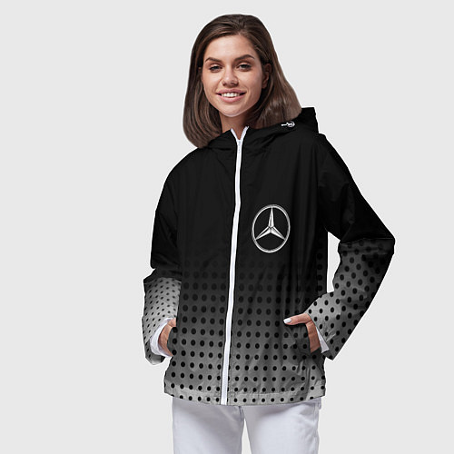 Женская ветровка Mercedes-Benz / 3D-Белый – фото 3