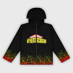 Ветровка с капюшоном женская MY HERO ACADEMIA logo on FIRE, цвет: 3D-черный