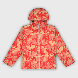 Ветровка с капюшоном женская Оранжевый камуфляж, цвет: 3D-белый