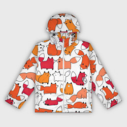 Ветровка с капюшоном женская Милые лисы, цвет: 3D-белый