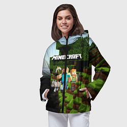 Ветровка с капюшоном женская Minecraft, цвет: 3D-черный — фото 2