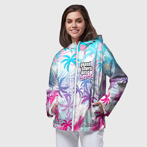 Женская ветровка GTA VICE CITY / 3D-Белый – фото 3