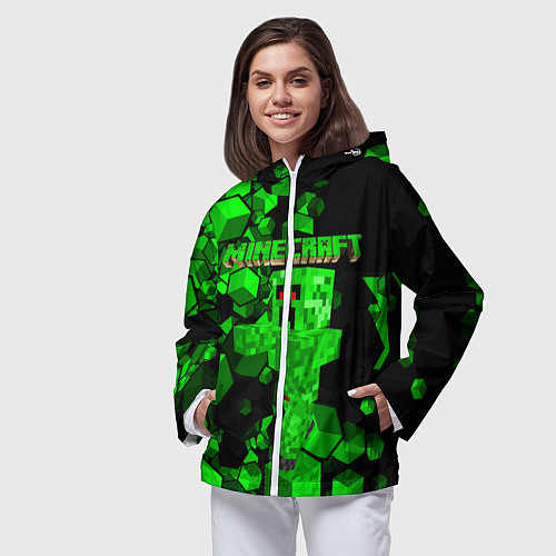 Женская ветровка Minecraft / 3D-Белый – фото 3