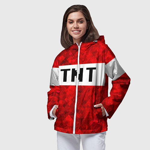 Женская ветровка Minecraft / 3D-Белый – фото 3