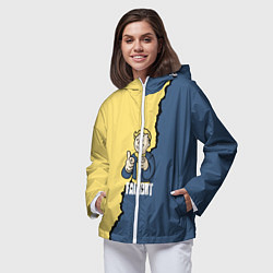 Ветровка с капюшоном женская Fallout logo boy, цвет: 3D-белый — фото 2