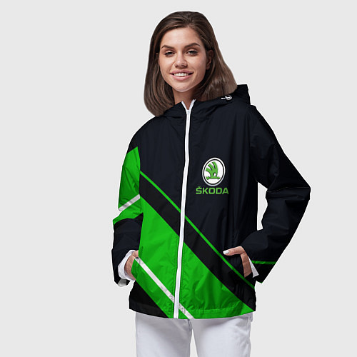 Женская ветровка SKODA / 3D-Белый – фото 3