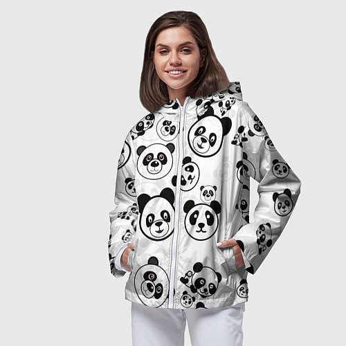 Женская ветровка Панды / 3D-Белый – фото 3