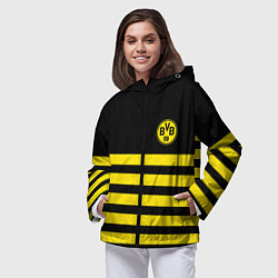 Ветровка с капюшоном женская BORUSSIA, цвет: 3D-черный — фото 2