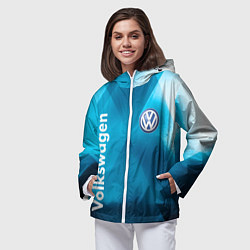 Ветровка с капюшоном женская VOLKSWAGEN, цвет: 3D-белый — фото 2