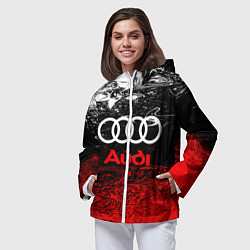 Ветровка с капюшоном женская AUDI, цвет: 3D-белый — фото 2