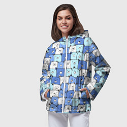 Ветровка с капюшоном женская МИШКИ, цвет: 3D-белый — фото 2