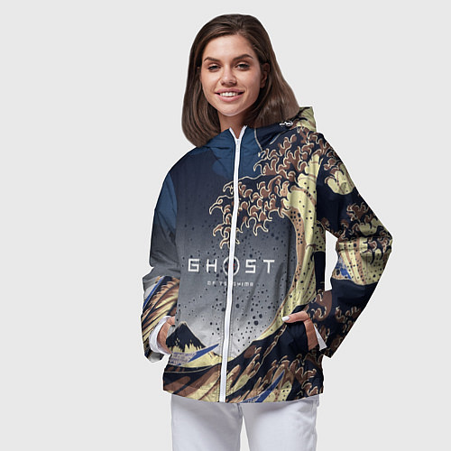 Женская ветровка Ghost of Tsushima / 3D-Белый – фото 3