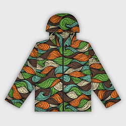 Ветровка с капюшоном женская Абстрактные волны, цвет: 3D-черный