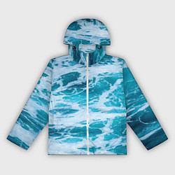 Ветровка с капюшоном женская Вода волны пена море, цвет: 3D-белый