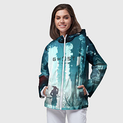 Ветровка с капюшоном женская Ghost of Tsushima, цвет: 3D-белый — фото 2