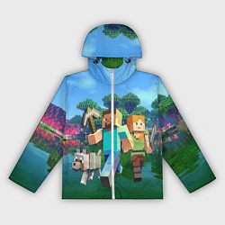Ветровка с капюшоном женская Minecraft, цвет: 3D-белый