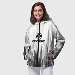 Ветровка с капюшоном женская Cyberpunk 2077 Arasaka, цвет: 3D-черный — фото 2