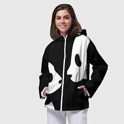 Ветровка с капюшоном женская Panda, цвет: 3D-белый — фото 2