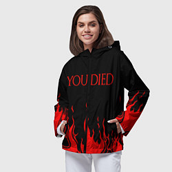 Ветровка с капюшоном женская YOU DIED, цвет: 3D-черный — фото 2