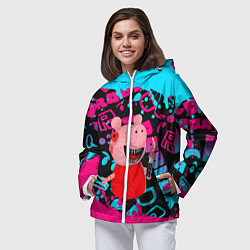 Ветровка с капюшоном женская Roblox Piggy, цвет: 3D-белый — фото 2