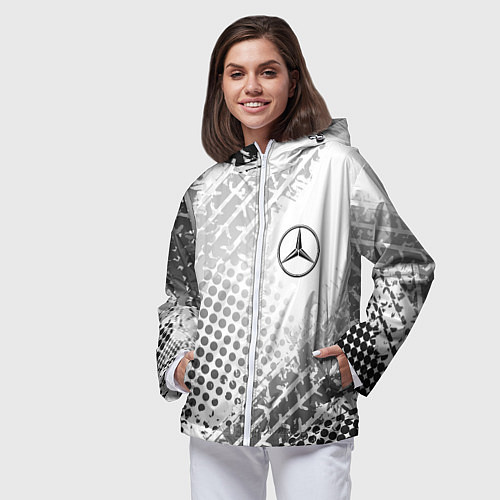 Женская ветровка Mercedes-Benz / 3D-Белый – фото 3