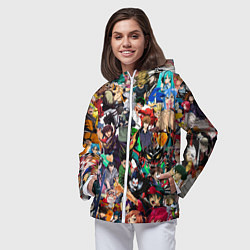 Ветровка с капюшоном женская Аниме персонажи, цвет: 3D-белый — фото 2