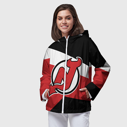 Женская ветровка Нью-Джерси Девилз / 3D-Белый – фото 3